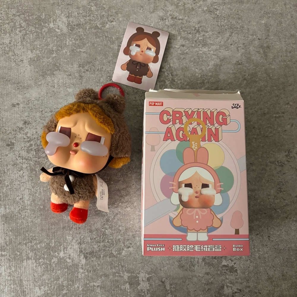 POPMART CRYBABY Crying Again Series Vinyl Face Plush Love Makes Us Cry